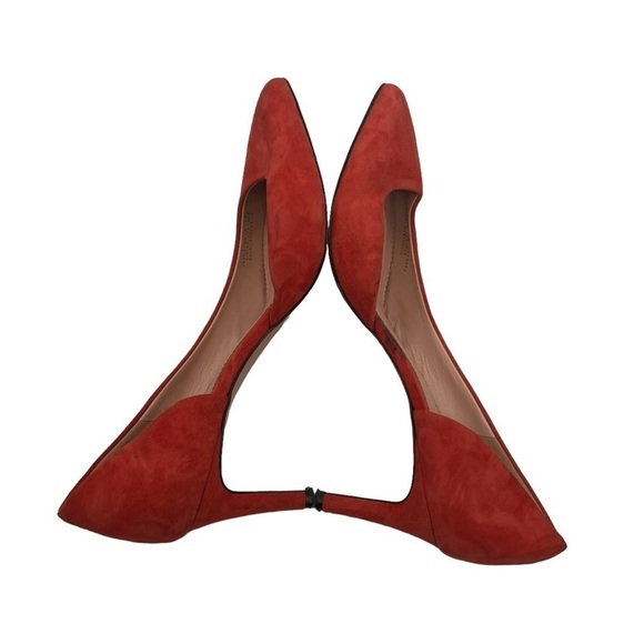 J. Crew Burnt Orange Suede Pointed Toe D’Orsay Heels Size 6 1/2 Women’s - Picture 4 of 7